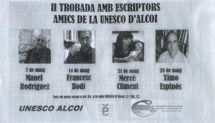 II. TROBADA AMB ESCRIPTORS AMICS DE LA UNESCO D'ALCOI, 2015